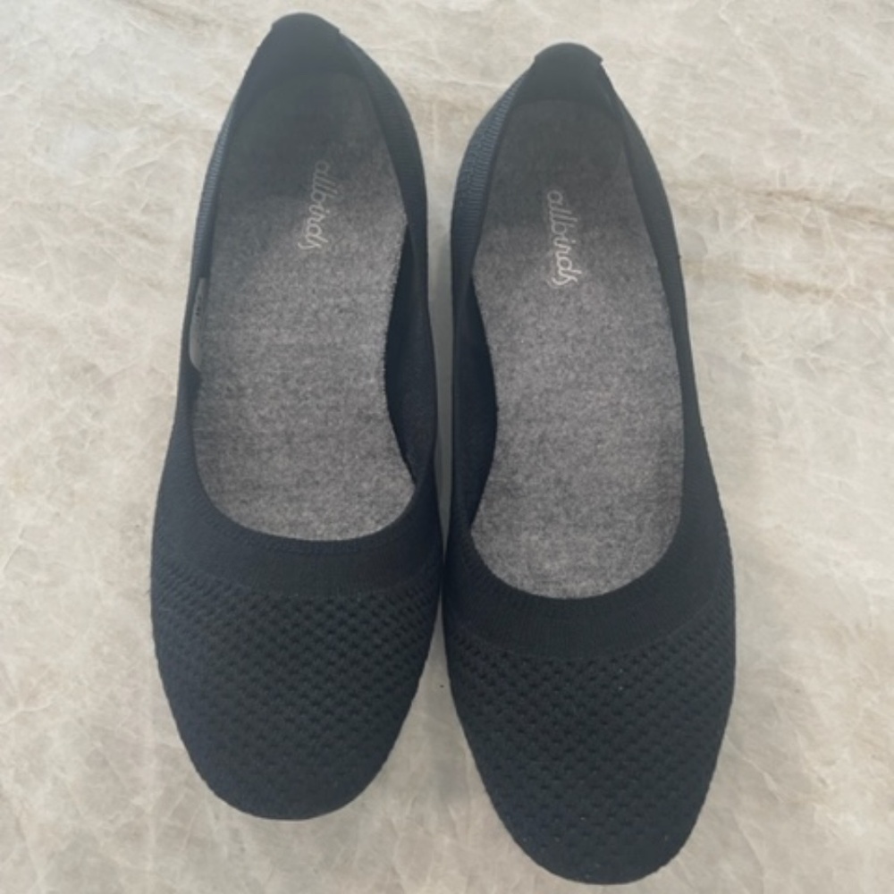 Allbirds Treebreezers Black Flats, Size 7